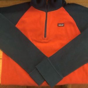Boys Patagonia fleece Pullover zip L